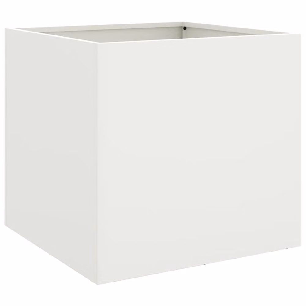Berkfield Home Steel Planter Tub, White, W/D/H: 42 x 40 x 39 cm – 3