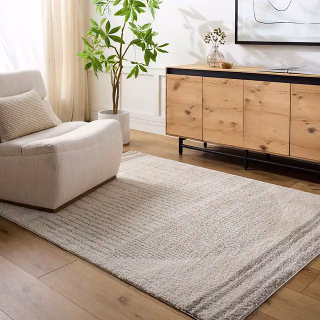 Livabliss Fossay Shag Washable High Pile Boho Rug in Mid Grey, W: 120 cm, L: 170 cm