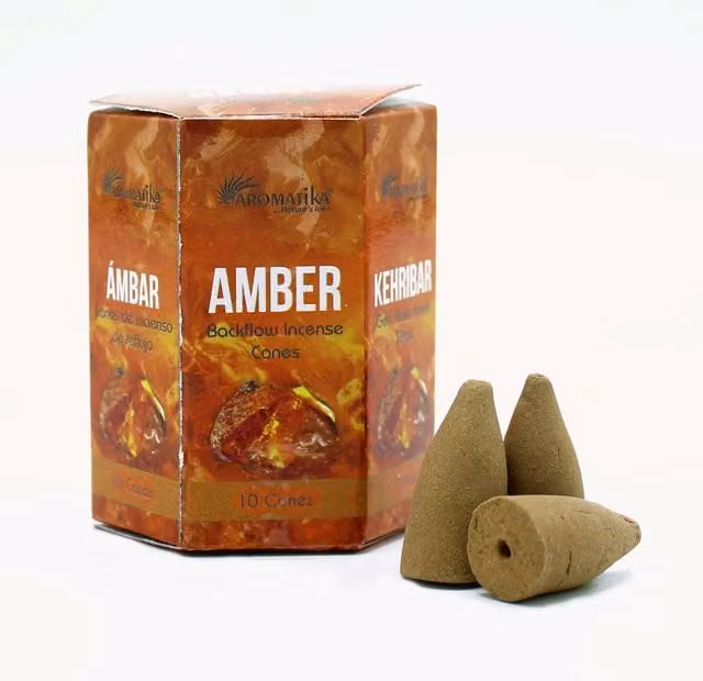 Aromatika Masala Backflow Incense Cones, Amber Brown, Pack of 10