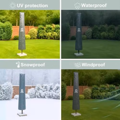 Home Source Duracover Waterproof Parasol Cover in Grey, 160 cm – 5