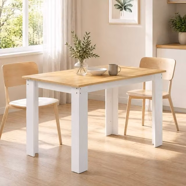 STILVORA Modern Rectangular Dining Table for 6 Adults in Light Oak Wood Effect – 1