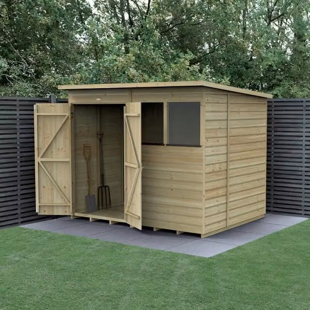 Forest Garden Beckwood Pent Shed in Brown with Window