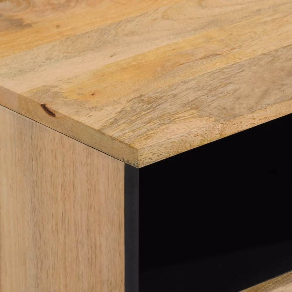 Berkfield Home Bedside Cabinet in Brown Solid Mango Wood, W/D/H: 40 x 33 x 46 cm – 7