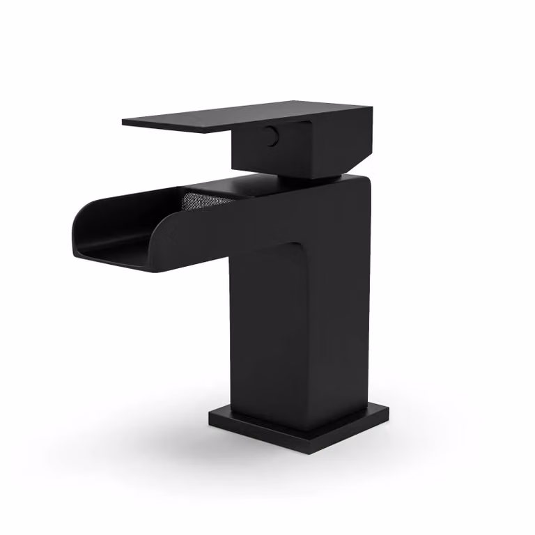 Nes Home Designer Matt Black Basin Mono Mixer Tap and Bath Filler Set with Handset