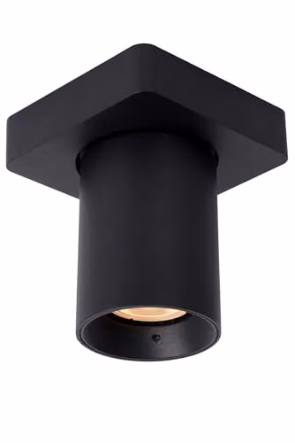 Lucide Nigel Dimmable LED Ceiling Spotlight in Black, Adjustable Aluminium Cylinder with GU10 Base – 1