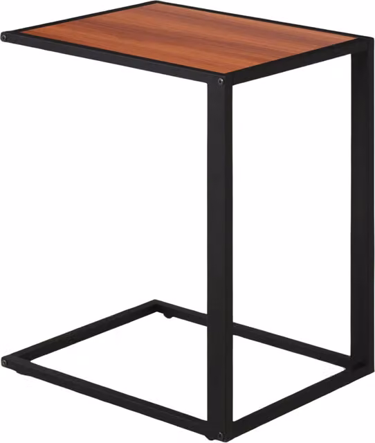 Pirlo Plush Minimalist Side Table in Brown and Black, W/D/H: 50.8 x 40.6 x 64.2 cm