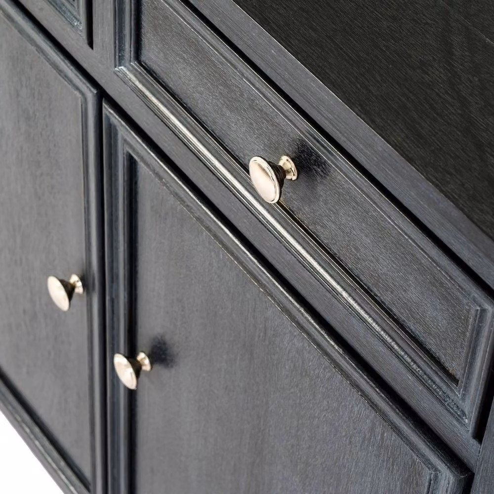 Lemon Pavilion Furniture and Decor Contour Collection 2 Drawer 2 Door Sideboard in Black and Dark Navy, W: 80 cm, D: 35 cm, H: 80 cm – 2