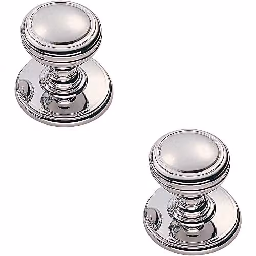 Loops 2 Pack Ringed Tiered Cupboard Door Knobs in Polished Chrome