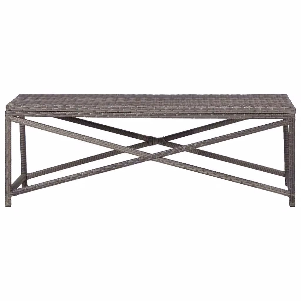 Berkfield Home Grey Poly Rattan and Metal Garden Bench, Width: 120 cm – 2