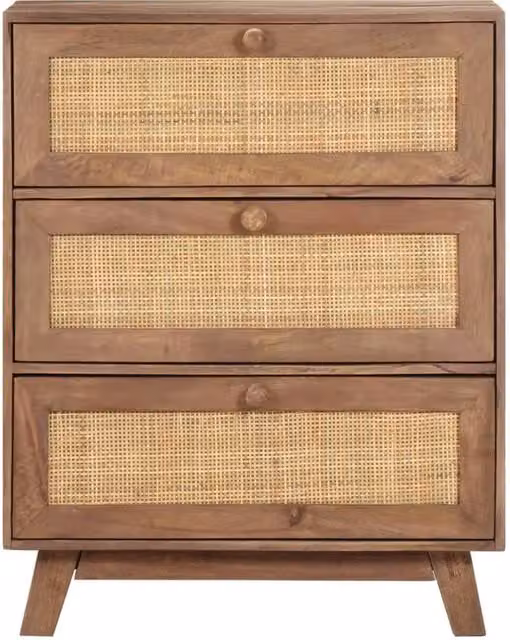 Berkfield Home Rustic Solid Mango Wood Sideboard in Brown W/D/H: 61 x 35 x 76 cm
