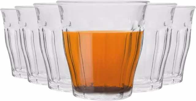 Duralex Picardie Striped Glass Tumblers, Transparent, 0.13 l, Pack of 6