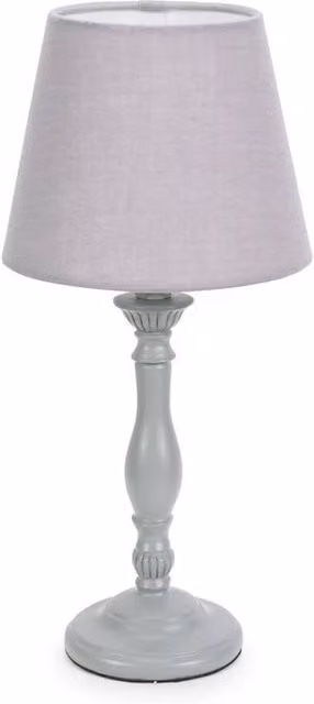 SPETLEK White Classic Candle Stick Table Lamp with Fabric Cone Shade