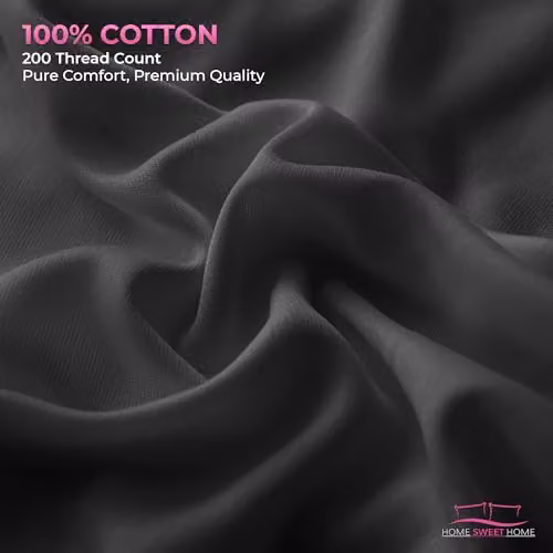 Snug City Grey Cotton 200 Thread Count Pillowcase Pair with Envelope Closure, W: 48 cm x L: 74 cm – 4