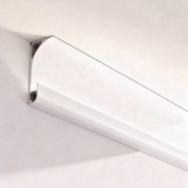 ENER-J Heavy Duty Curved Aluminium Skirting, Silver and White, Pack of 4