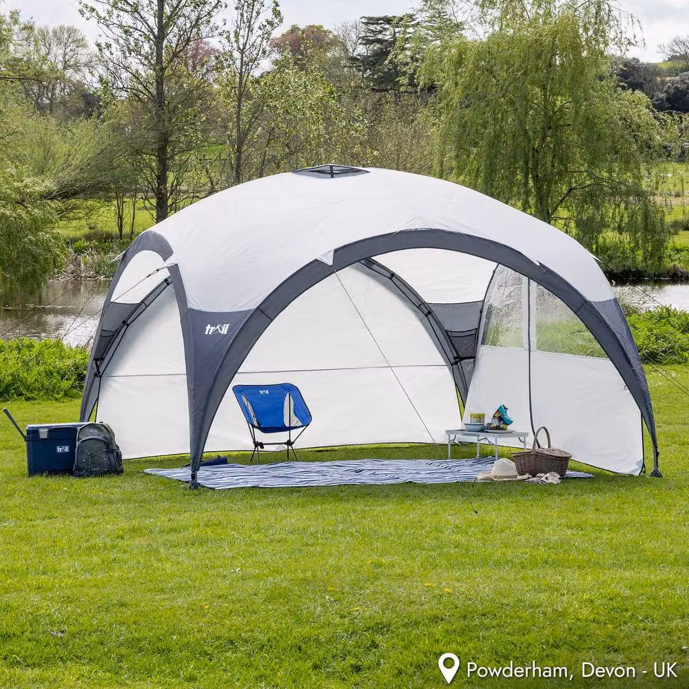 Trail Multicolour and White Dome Garden Gazebo with Metal Frame and UV Waterproof Polyester Canopy – 2