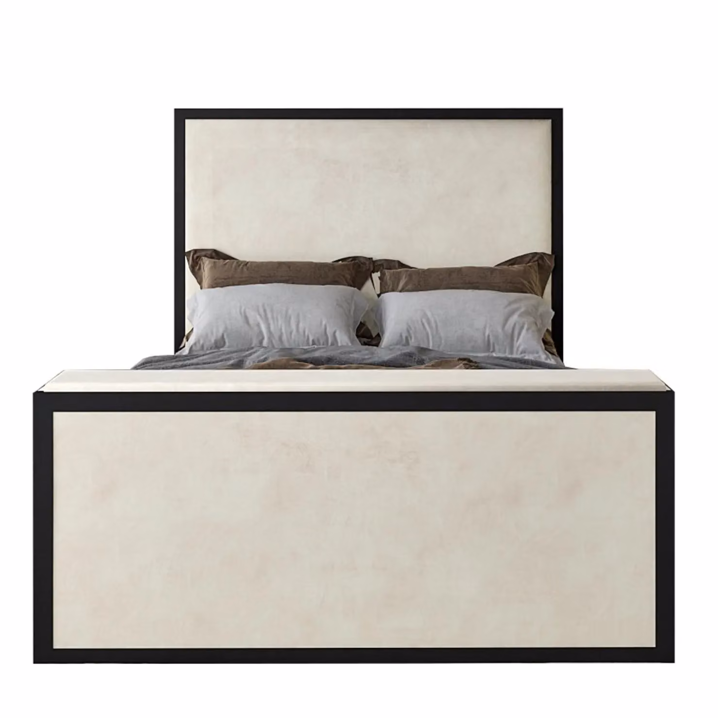 HOB Furniture Washington Metal TV Bed in Cream Luxury French Velvet, King Size (180 x 200 cm) – 3