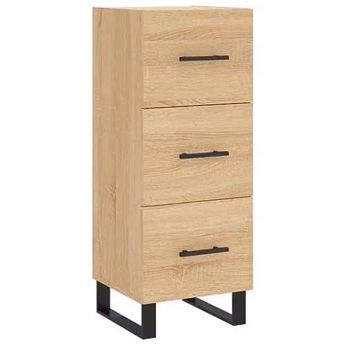 vidaXL Modern Sideboard in Sonoma Oak and Brown, W/D/H: 34.5 x 34.5 x 90 cm – 1
