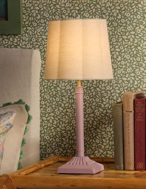 Joules Buscot Pink Metal Scallop Shade Table Lamp