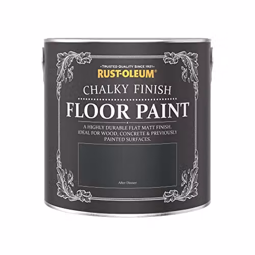 Rust-Oleum Black Scratch-Proof Water-Based Floor Paint in Matt Finish, 2.5L – 3