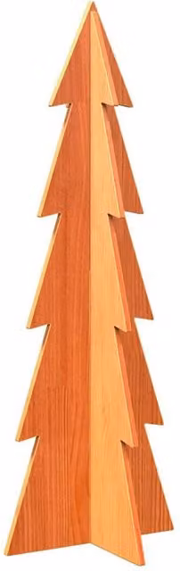 Berkfield Home Rustic Wooden Christmas Tree in Wax Brown, Height: 112 cm – 1
