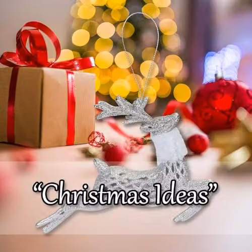 VFM e-Store Silver Glitter Reindeer Hanging Christmas Decoration, 17 x 20 cm – 4