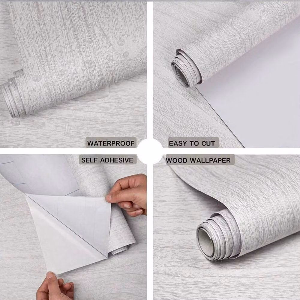 Ventryn Grey Wood Grain Self Adhesive Wallpaper Film – 2
