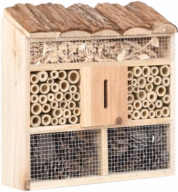 Berkfield Home Brown Rustic Firwood Insect Hotel, W/D/H: 30 x 10 x 30 cm – 1