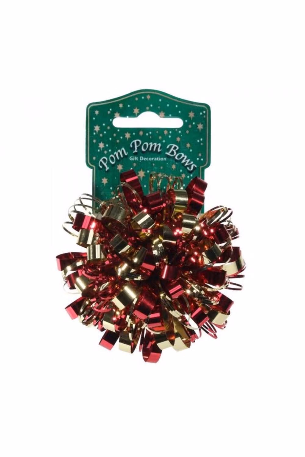 KDMD Metallic Red and Gold Pom Pom Bows, 6 Pack, Diameter: 8 cm – 2