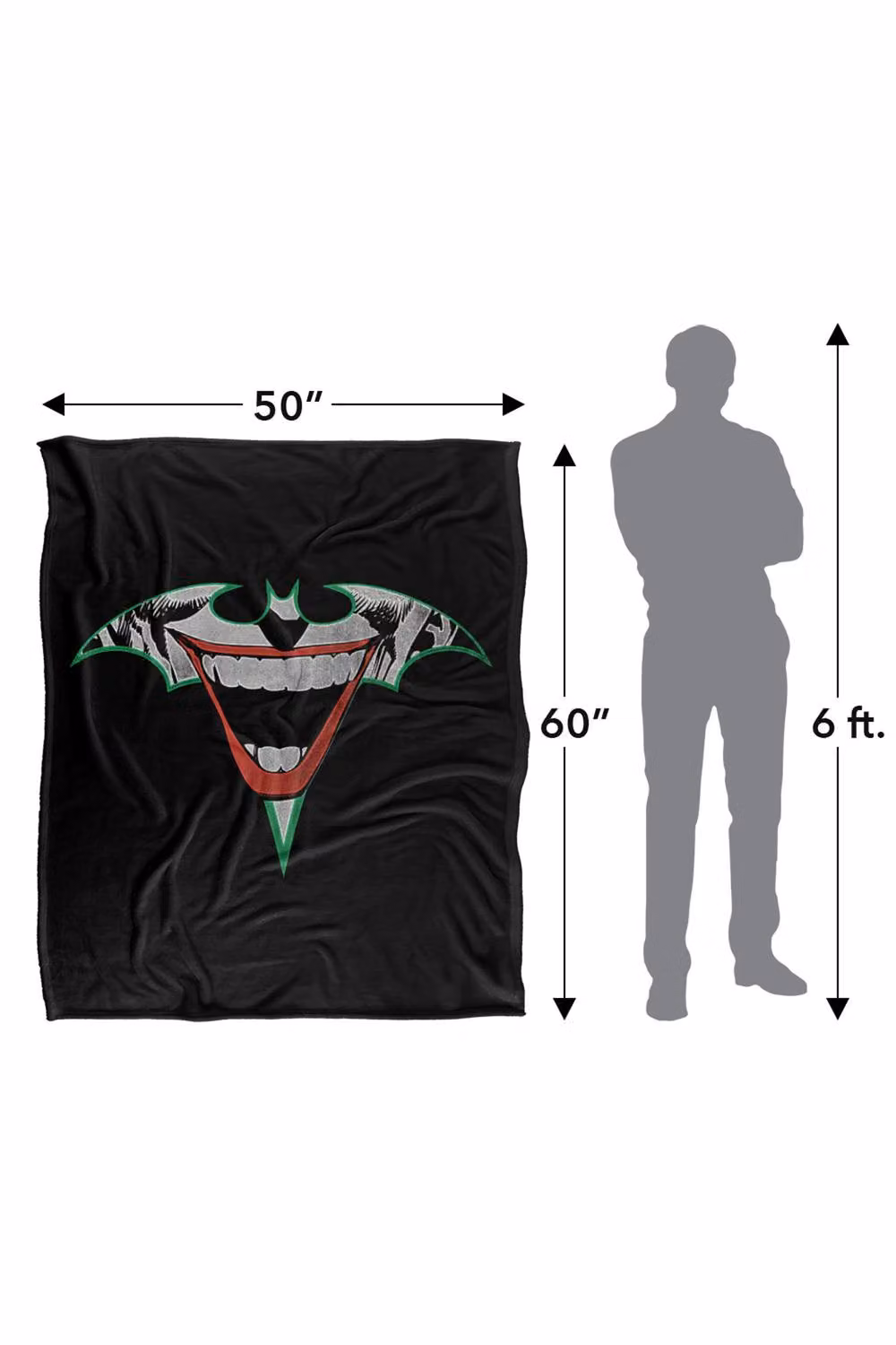 Warner Bros. Batman Joker Bat Logo Super Soft Fleece Throw Blanket, Multicolour, W: 127 cm x H: 152 cm – 8