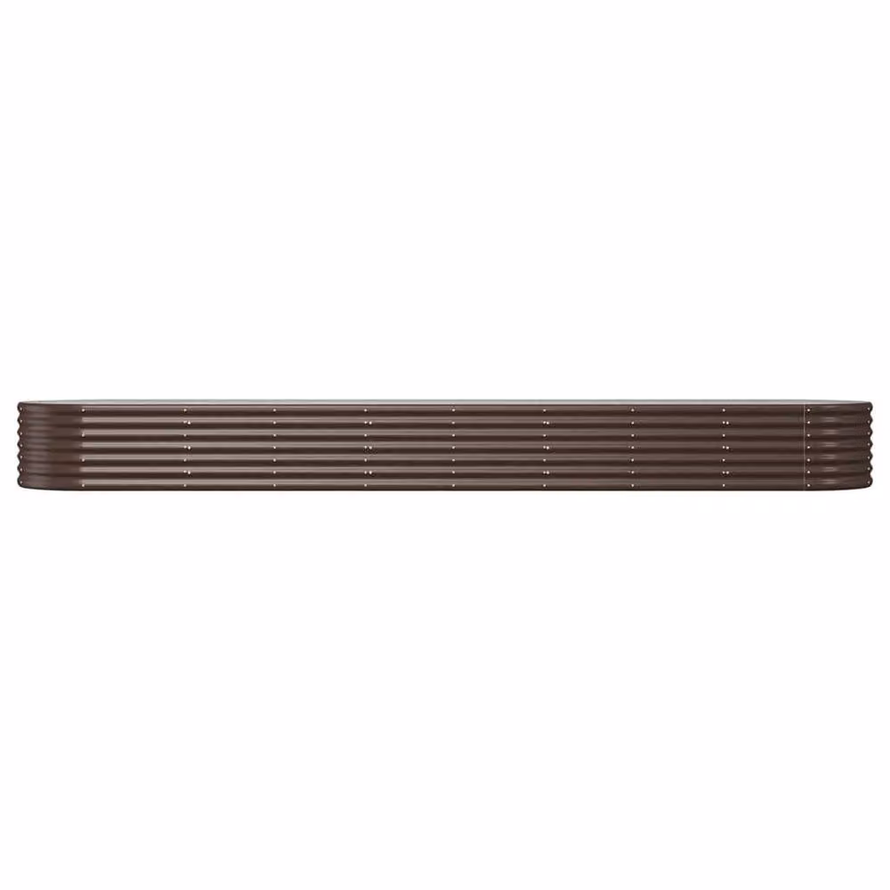 Berkfield Home Garden Powder-coated Steel Raised Bed in Brown, W: 368 cm, D: 80 cm, H: 36 cm – 3