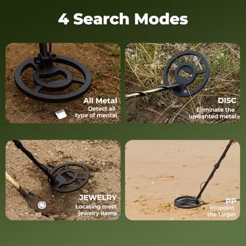 Traderight Professional Metal Detector with IP68 Waterproof Coil and 7 Detection Modes in Black – 3