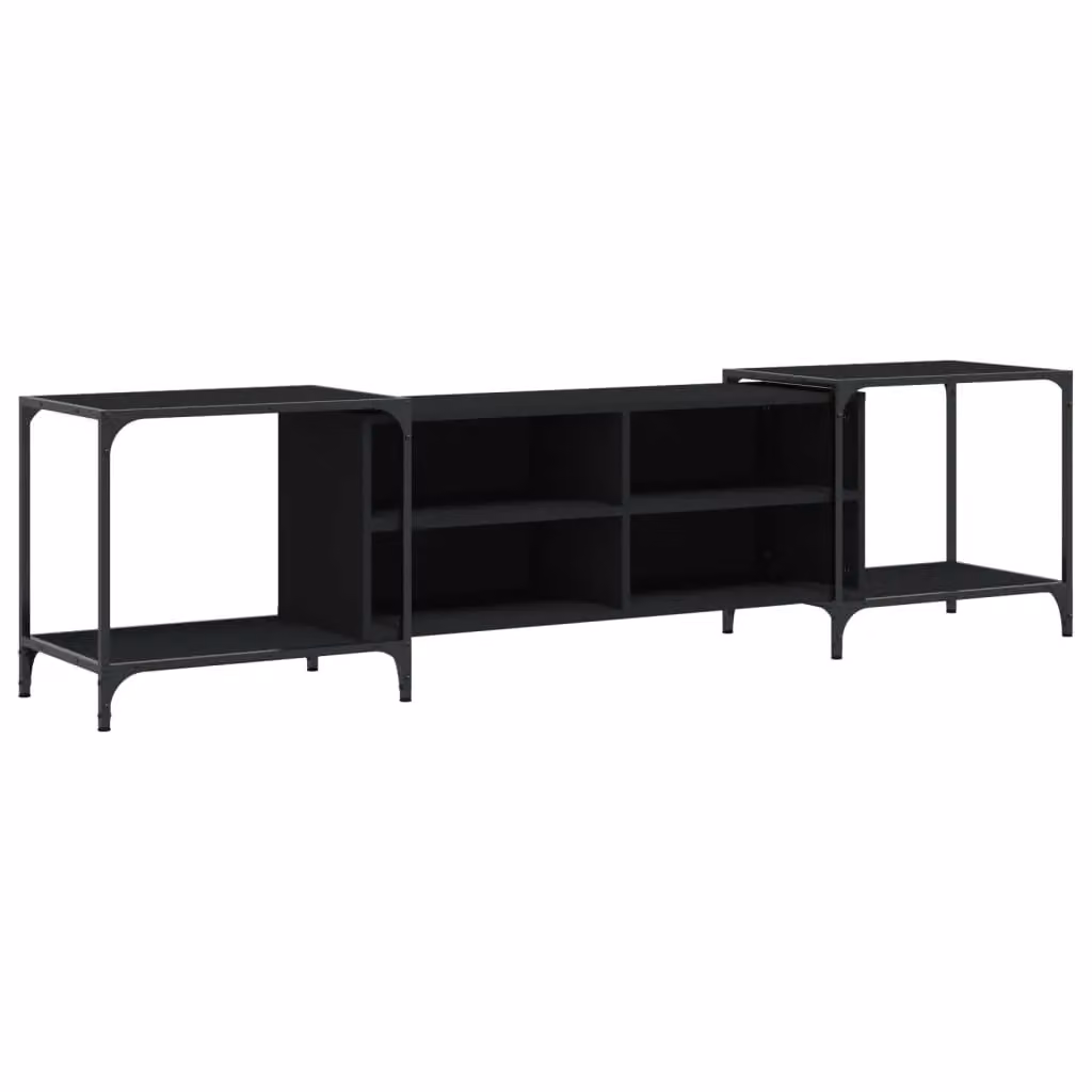 Berkfield Home Black Industrial TV Cabinet W/D/H: 203 x 37 x 50 cm – 2