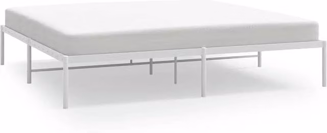 Berkfield Home Metal Bed Frame in White, W/D/H: 180 x 200 cm – 1