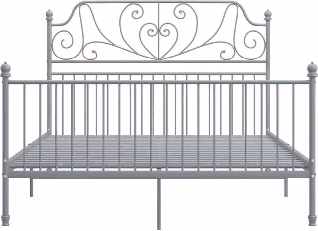 Berkfield Home Grey Metal Bed Frame W/D/H: 140 x 200 cm