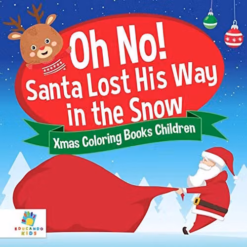 Educando Kids Oh No! Santa Lost His Way in the Snow Christmas Colouring Book for Children, Multicolour