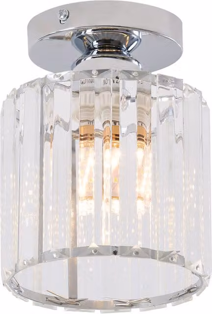 Livingandhome Modern Crystal E27 Ceiling Light in Chrome