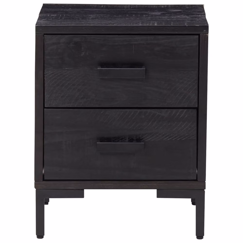 Berkfield Home Beautiful Set of 2 Black Solid Wood Pine Bedside Cabinets W/D/H: 36 x 30 x 45 cm – 4