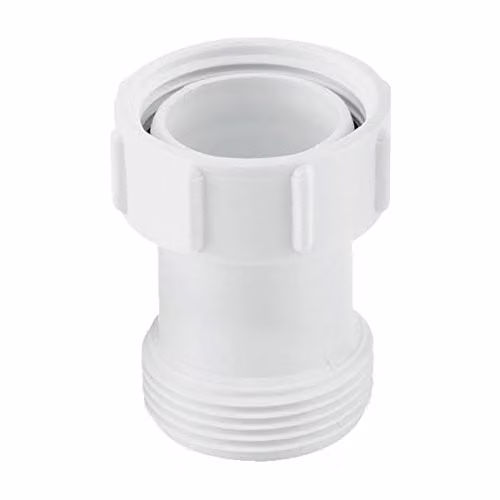 McAlpine T12A-1 White Plastic Female to Male Coupling 1.25 inch BSP x 1 inch