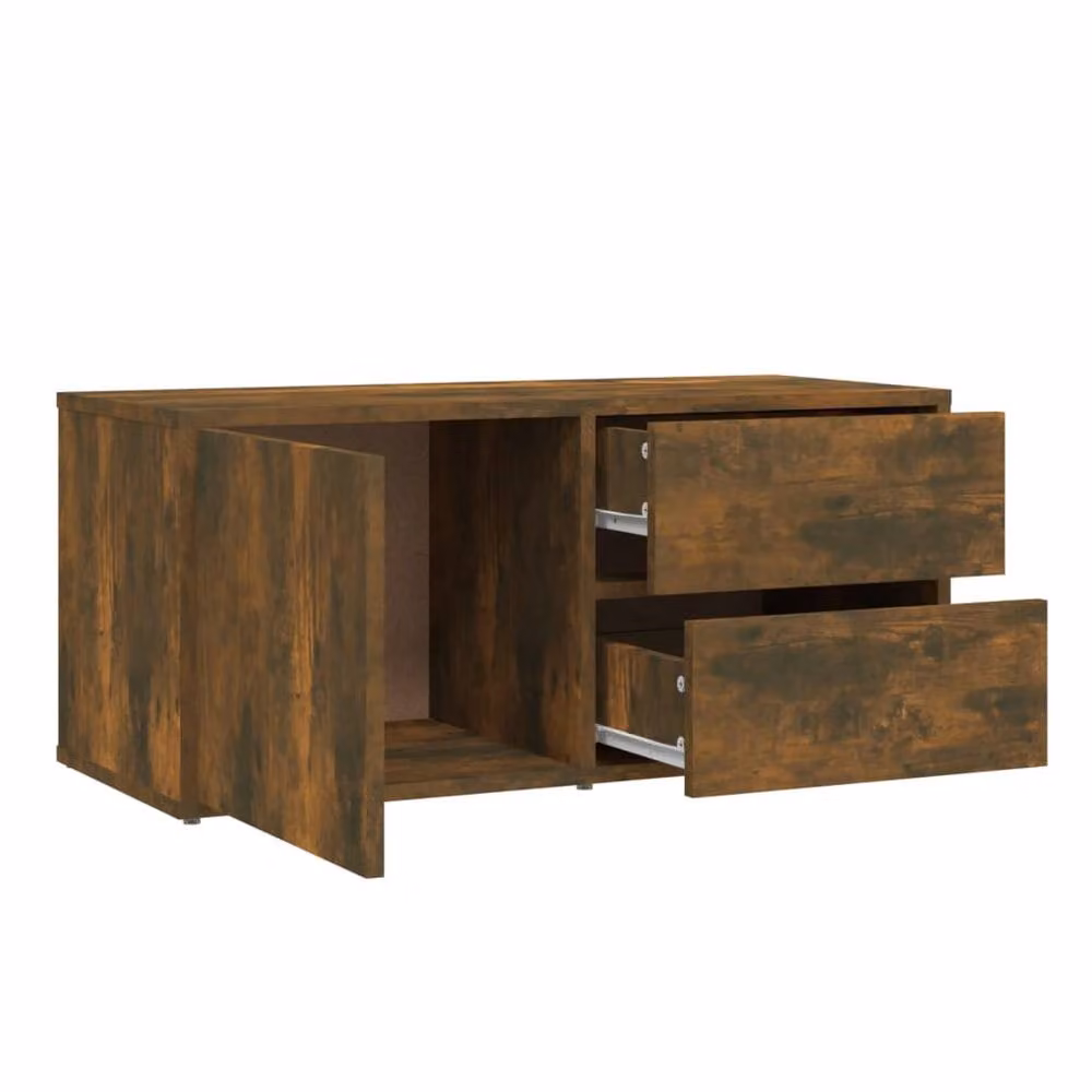 Berkfield Home Smoked Oak TV Cabinet in Brown, W/D/H: 80 x 34 x 36 cm – 4