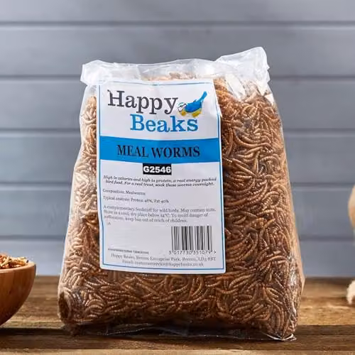 Happy Beaks Dried Mealworms for Wild Birds, High Protein Bird Feed, 5kg – 1