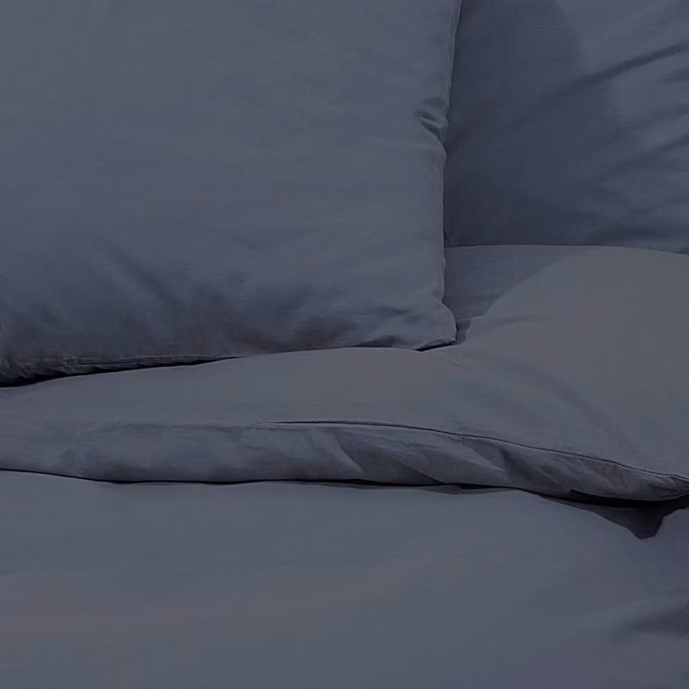 Berkfield Home Elegant Cotton Duvet Cover and Pillowcase Set in Anthracite, W/D/H: 240 x 220 cm and 50 x 70 cm – 5