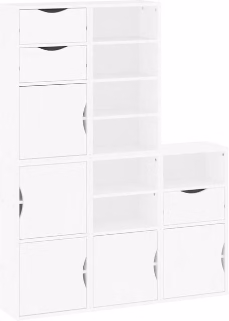 Berkfield Home ODDA White Side Cabinets, 5 Piece Set, Solid Wood Pine, W/D/H: 40 x 24 x 79 cm