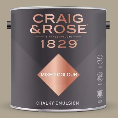 Craig & Rose 1829 Chalky Emulsion Paint in Olive Laque, Matt Finish, 2.5 l – 1