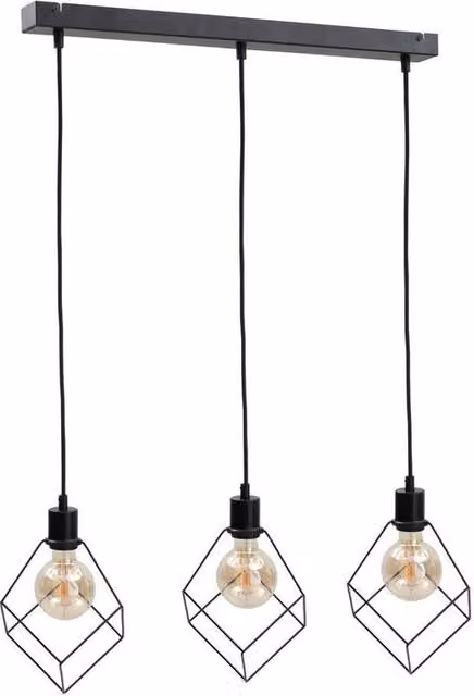 Netlighting Ruben Bar Pendant Ceiling Light, Black, 60cm, 3x E27