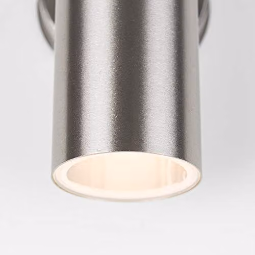 MiniSun Set of 2 Modern Stainless Steel Up/Down Outdoor Wall Lights in Silver with 5W Warm White LED Bulbs – 4