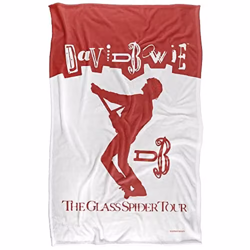 LOGOVISION David Bowie Glass Spider Tour Ticket Super Soft Fleece Throw Blanket, Multicolour, W: 91 cm, D: 147 cm