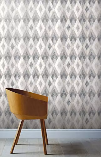 Arthouse Scandi Diamond Silver Geometric Vinyl Wallpaper, Width: 53 cm, Length: 10.05 m – 2