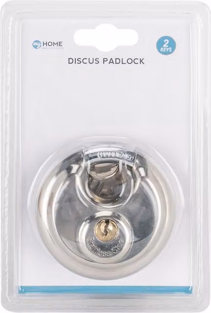 My Home Discus Padlock in Silver Stainless Steel