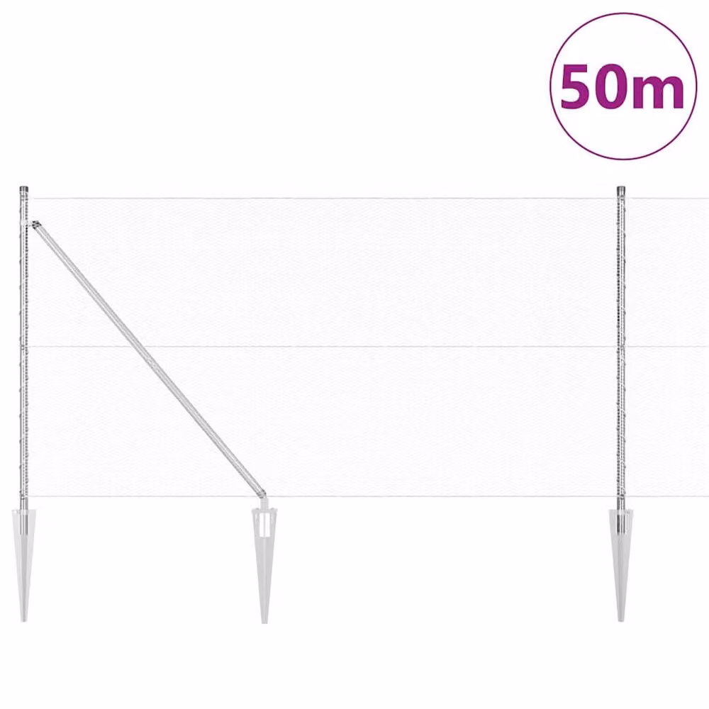 Berkfield Home Hexagon Fence in Silver Galvanised Steel, H: 120 cm x L: 50 m – 2
