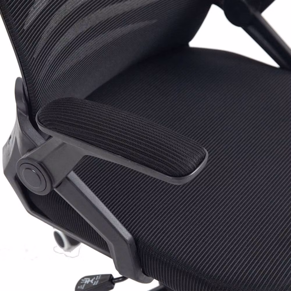 ERGOVEXA Mid-Back Office Swivel Task Chair with Mesh Back and Armrests in Black – 4